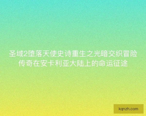 圣域2堕落天使史诗重生之光暗交织冒险传奇在安卡利亚大陆上的命运征途