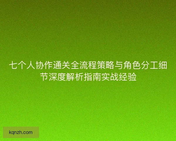 七个人协作通关全流程策略与角色分工细节深度解析指南实战经验